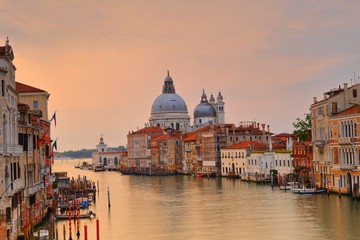 Fototapeta na wymiar Basilica di Santa Maria della Salute on the giudecca Canal in Venice in Italy