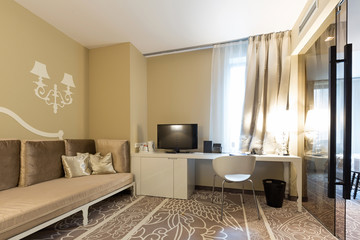 Luxury hotel room interior