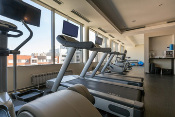 Interior of a gym with equipment