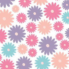 Fototapeta na wymiar white background with colorful pattern of daisy flowers vector illustration