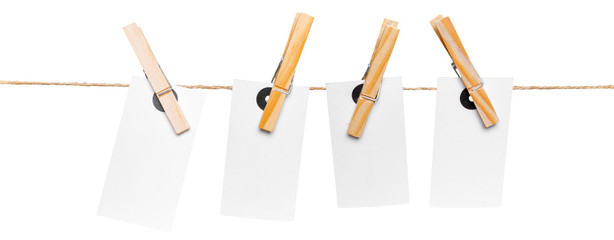 cards on rope, copy space