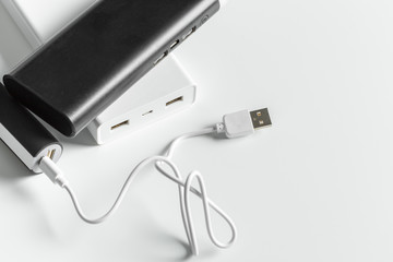 Fototapeta premium powerful external battery with USB wire
