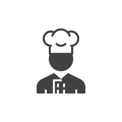 Cooker man icon vector, filled flat sign, solid pictogram isolated on white. Symbol, logo illustration. Pixel perfect vector graphics