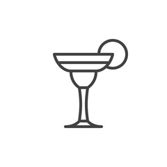 Cocktail margarita line icon, outline vector sign, linear style pictogram isolated on white. Symbol, logo illustration. Editable stroke. Pixel perfect vector graphics