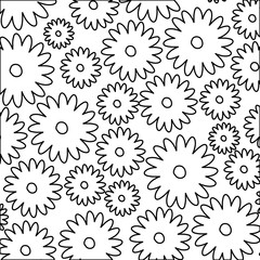 Fototapeta premium white background with monochrome pattern of daisy flowers vector illustration