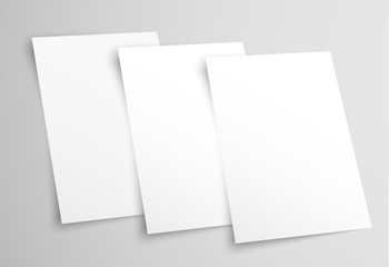 White blank A4 paper. Templates for presentation of the design of a flyer, cover