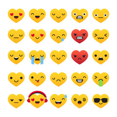 Heart shaped emoticons