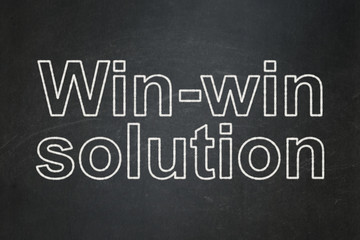 Business concept: Win-win Solution on chalkboard background