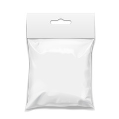 White realistic Polyethylene bag with Hang Slot.