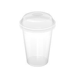 Realistic Transparent Disposable Plastic Cup