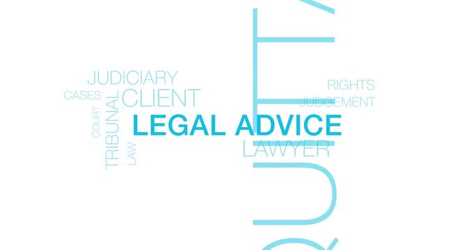 Legal advice. Modern blue Text Animation.