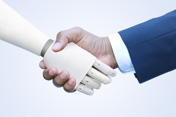 Robot and Human shaking hands