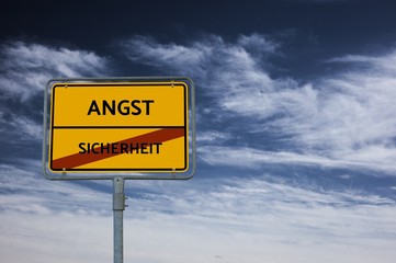 SICHERHEIT - ANGST - Bilder mit Wörtern aus dem Bereich Arbeitssicherheit, Wort, Bild, Illustration