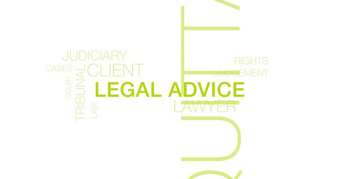 Legal advice. Modern green Text Animation.