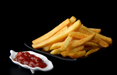 French fried and tomato sauce.