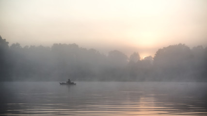 Fishing on the kayak.
