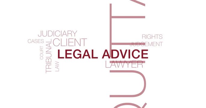 Legal advice. Modern red Text Animation.
