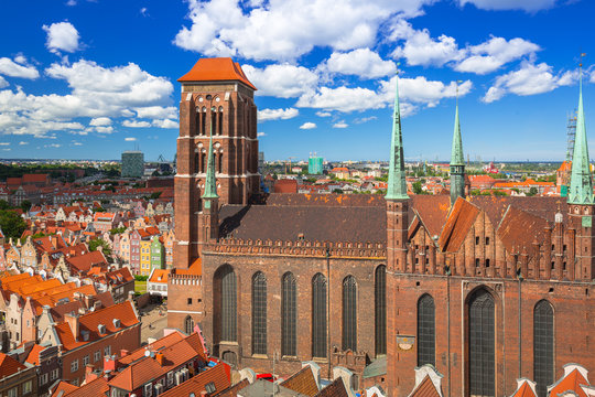 Saint Mary Cathedral in the old town of Gdansk, Poland