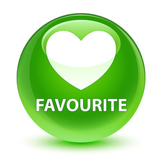 Favourite (heart icon) glassy green round button