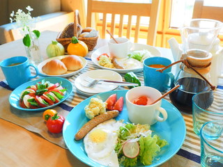 北欧風のオシャレな朝食
