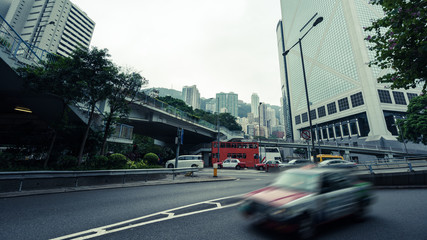 Obraz premium urban traffic with cityscape in Hong Kong,China.