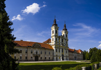Fototapeta na wymiar Monastery and church in Jasov in eastern Slovakia