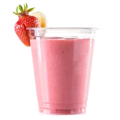 Papier Peint photo autocollant Milk-shake fresh strawberry smoothie