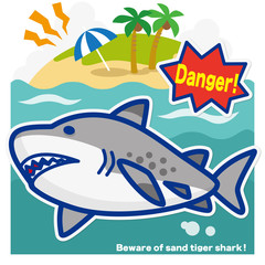 サメのいる海 シロワニ（青罫）