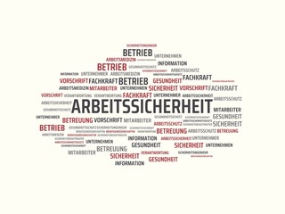 ARBEITSSICHERHEIT - Bilder mit Wörtern aus dem Bereich Arbeitssicherheit, Wort, Bild, Illustration