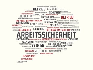 ARBEITSSICHERHEIT - Bilder mit Wörtern aus dem Bereich Arbeitssicherheit, Wort, Bild, Illustration
