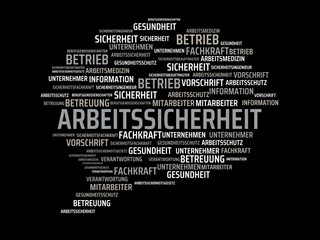 ARBEITSSICHERHEIT - Bilder mit Wörtern aus dem Bereich Arbeitssicherheit, Wort, Bild, Illustration