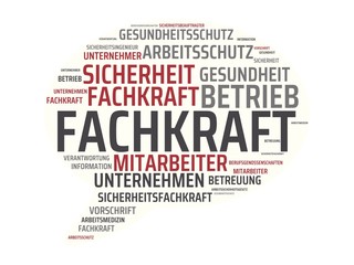 FACHKRAFT - ALLROUNDER - Bilder mit Wörtern aus dem Bereich Arbeitssicherheit, Wort, Bild, Illustration