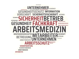 ARBEITSMEDIZIN - Bilder mit Wörtern aus dem Bereich Arbeitssicherheit, Wort, Bild, Illustration