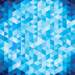 Obraz premium Abstract geometric blue triangle with copy space, isometric view, vector