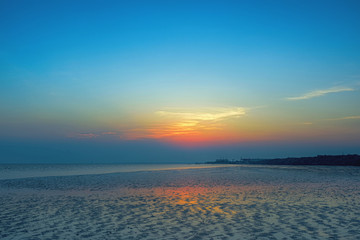 Beautiful sky cloud sunset over the sea surface