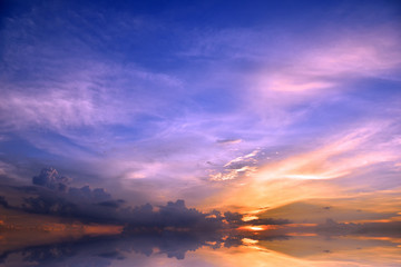 sky with clouds and sun