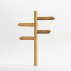 Wooden road signage pointing in different directions