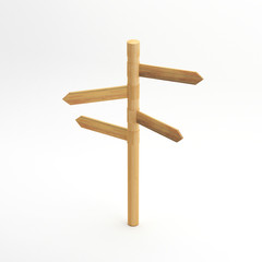 Wooden road signage pointing in different directions