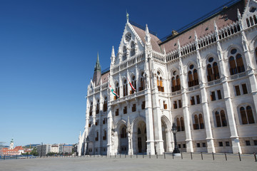 Fototapeta na wymiar South side of the parliament building close-up. Budapest