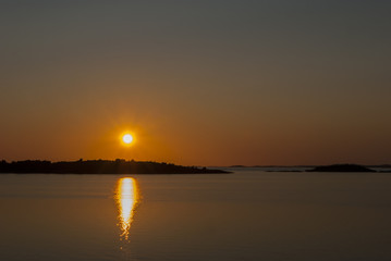 Fototapeta na wymiar Sunset outside Gothenburg in summer