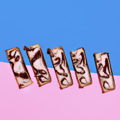 Pieces of sweet baking.