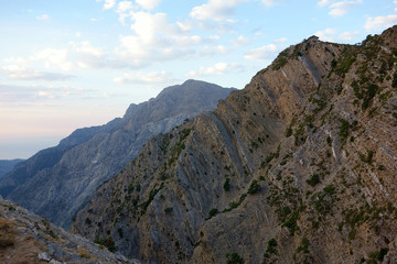 E4 European long distance hiking path in the Lefka Ori Mountain Range, Crete, Greece