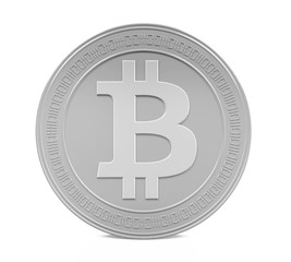 Silver Bitcoin Isolated