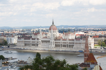 Fototapeta na wymiar Building of the Hungarian National Parliament in Budapest