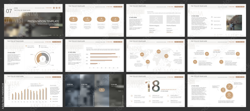 Canvas Prints gold and gray elements for infographics on a white background. presentation templates. use in presen