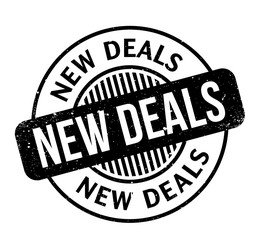 New Deals rubber stamp. Grunge design with dust scratches. Effects can be easily removed for a clean, crisp look. Color is easily changed.