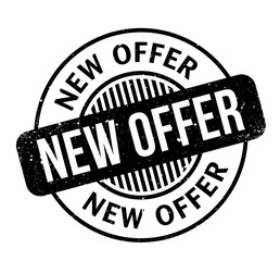 New Offer rubber stamp. Grunge design with dust scratches. Effects can be easily removed for a clean, crisp look. Color is easily changed.