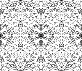Vintage ornamental lace invitation on the seamless pattern background. Vector illustration for your design.