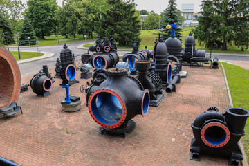 Various filtration pipes exhibited at the Lindley Warsaw Water Filters 