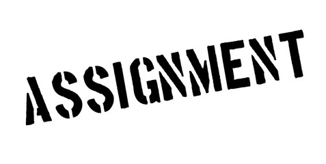 Assignment rubber stamp. Grunge design with dust scratches. Effects can be easily removed for a clean, crisp look. Color is easily changed.